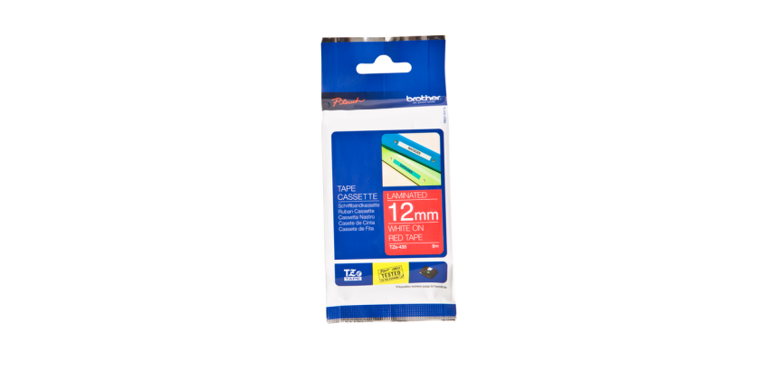 Ruban de lettrage Brother P-Touch TZe-435 standard 12mm blanc sur rouge