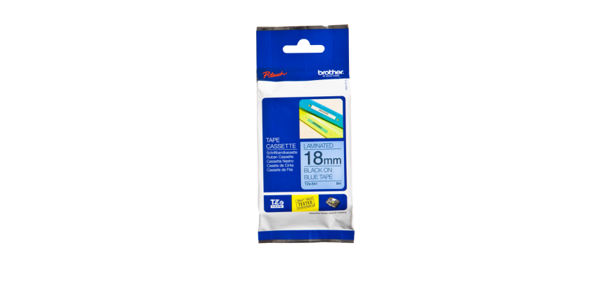 Labeltape Brother P-touch TZe-541 standaard 18mm zwart op blauw
