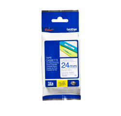 Ruban de lettrage Brother P-Touch TZe-253 standard 24mm bleu sur blanc
