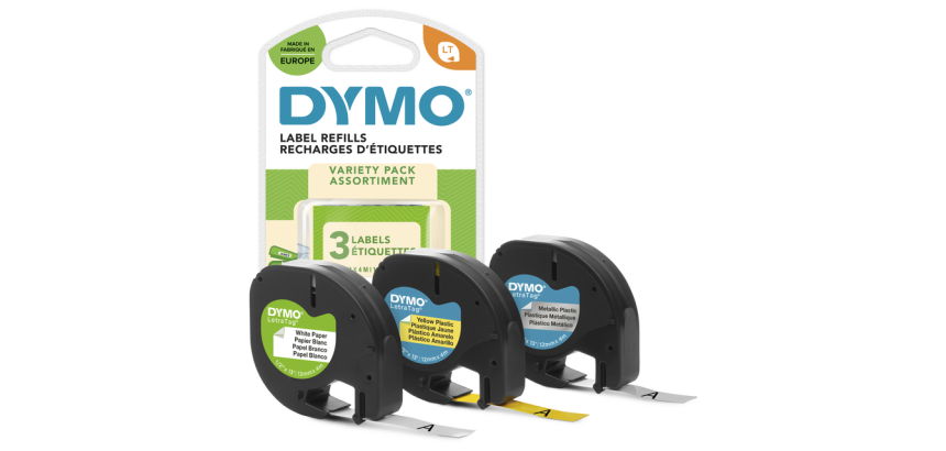DYMO LetraTAG - label tape kit - 3 roll(s) - Roll (1.2 cm x 4 m)