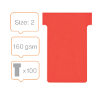 Fiche-T planning Nobo n°2 48mm rouge 100 pièces
