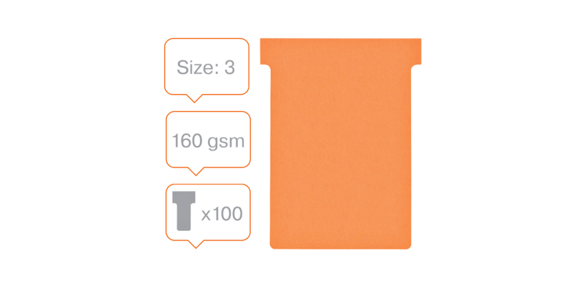 Sheets T index 3 / 92 mm orange