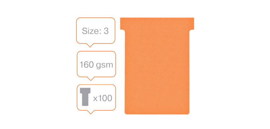 Planbord T-kaart Nobo nr 3 80mm oranje