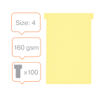 Fiche-T planning Nobo n°4 112mm jaune 100 pièces