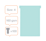 Nobo T-planbordkaarten index 4, ft 180 x 124 mm, lichtblauw