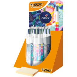 Balpen Bic 4 kleuren medium Botonical & Tie Dye