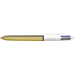 Balpen Bic 4kleuren shine medium goud