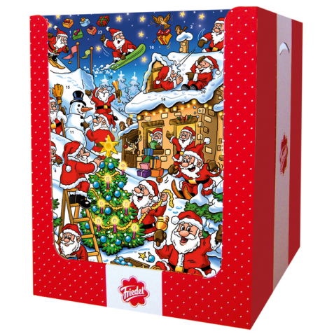 Friedel chocolade adventskalender, doos van 65 g