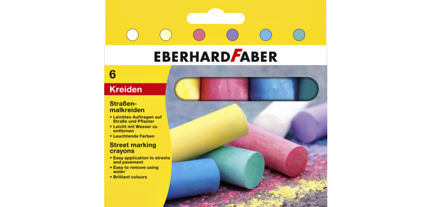 Bürgersteigkreide, Kartonverpackung mit 6 Stück