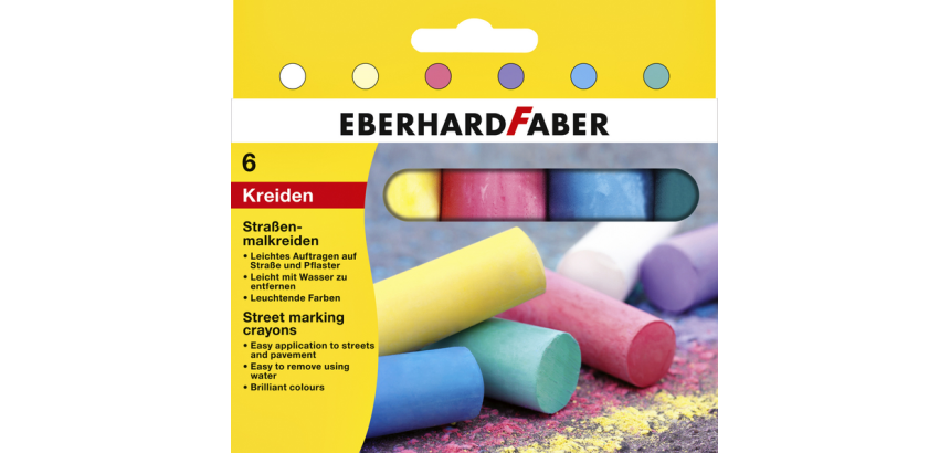 Sidewalk chalk, cardboard case of 6