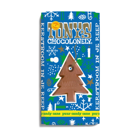 Chocolade Tony's Chocolonely puur mint candy cane 180gr