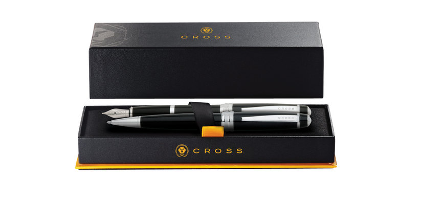 Cross Bailey M Black Ballpoint and Fountain Pen Set