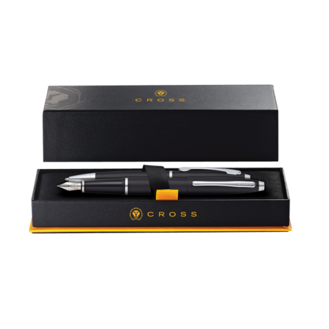 Set écriture stylo bille et stylo plume Cross Calais M Mat noir