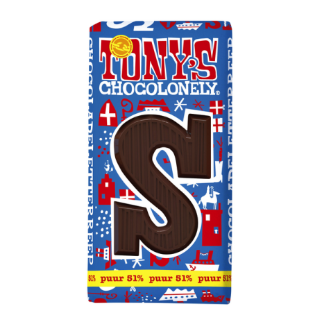 Chocolat Tony's Chocolonely Noir Lettre S 180g