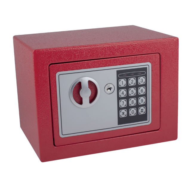 Kluis Pavo mini elektronisch 230x170x170mm rood