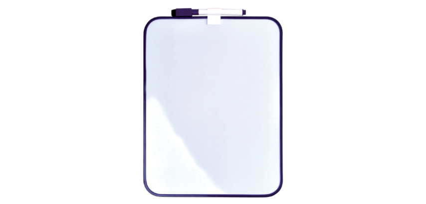 Whiteboard Desq 21.5x28cm + marker mit lila Profil