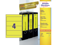 Etiquette dorsale Avery Large 61x192mm adhésive jaune 100 feuilles