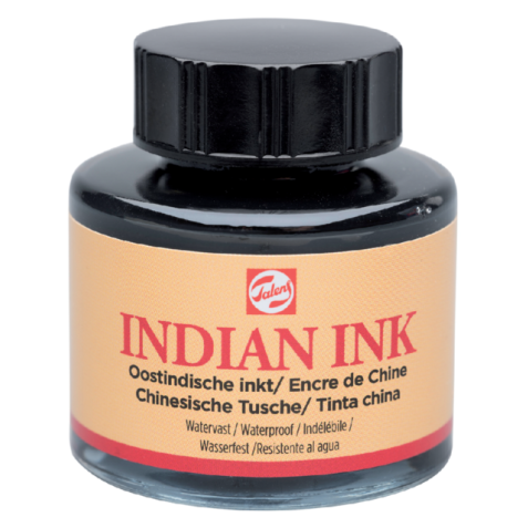 Oost-Indische inkt Talens zwart 30ml