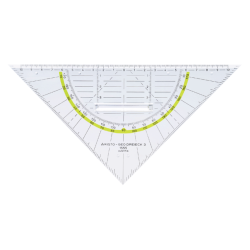 Geodriehoek Aristo 1555/2 225mm met greep transparant