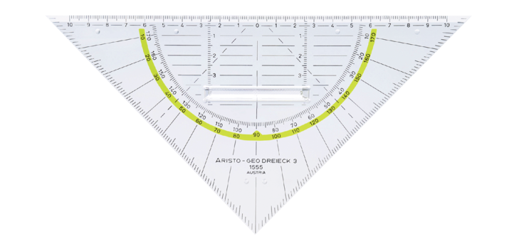 <em>Geometrisches Geodreieck Aristo 1555/2 225mm Transparenter Griff</em>
