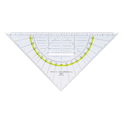 Geodriehoek Aristo 1555/2 225mm met greep transparant