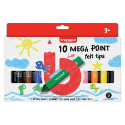 Feutre Bruynzeel Kids Mega Point assorti blister 10 pièces