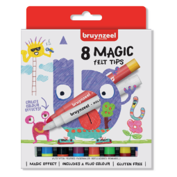 Feutre Bruynzeel Kids Magic Points assorti blister 8 pièces