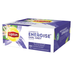Thé noir Earl Grey Lipton Energise - Boîte de 100 sachets