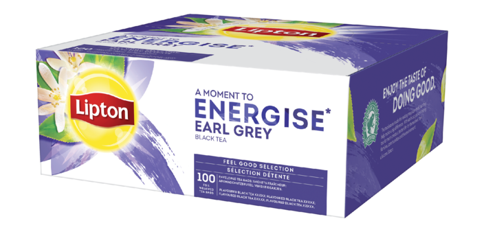 Thé noir Earl Grey Lipton Feel Good Sélection - Boîte de 100 sachets