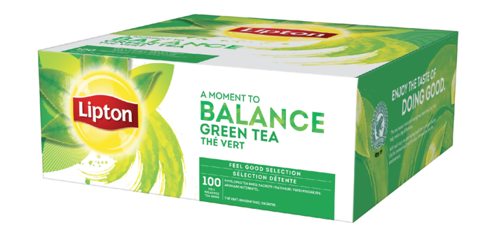 Thé vert Lipton Balance - Boîte de 100 sachets