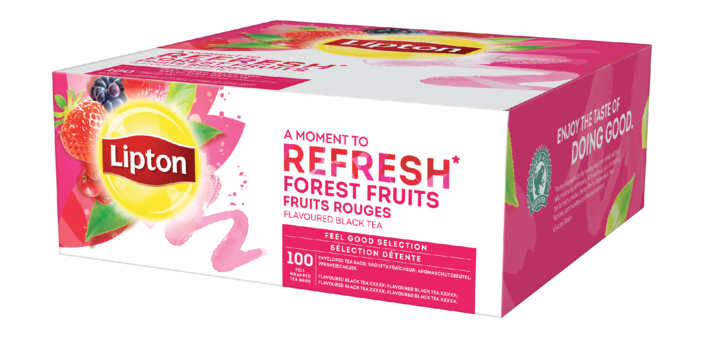 Black tea with forest fruits Lipton Refresh - Box of 100 sachets
