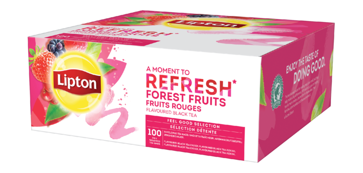 Black tea with forest fruits Lipton Refresh - Box of 100 sachets