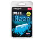 USB-stick 3.0 Integral 64GB neon blauw