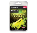 USB stick 3.0 Integral Neon USB-A 64GB geel