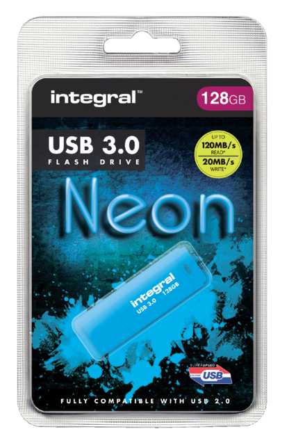 Clé USB Neon 2.0 Integral 128 Go Memory Flash Drive