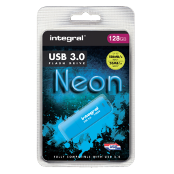 Clé USB 3.0 Integral 128Go néon bleu