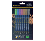 Securit Kreidemarker SMA-100 Rundspitze 1-2mm metallisch sortiert 7 Stück