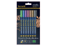 Krijtstift Securit SMA-100 rond 1-2mm metallic assorti 7 stuks