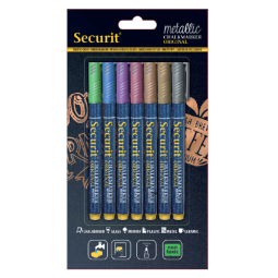 Krijtstift Securit SMA-100 rond 1-2mm metallic assorti 7 stuks