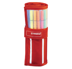 Fineliner STABILO Pen 68/30 étui enroulé rouge de 30 pièces assorti
