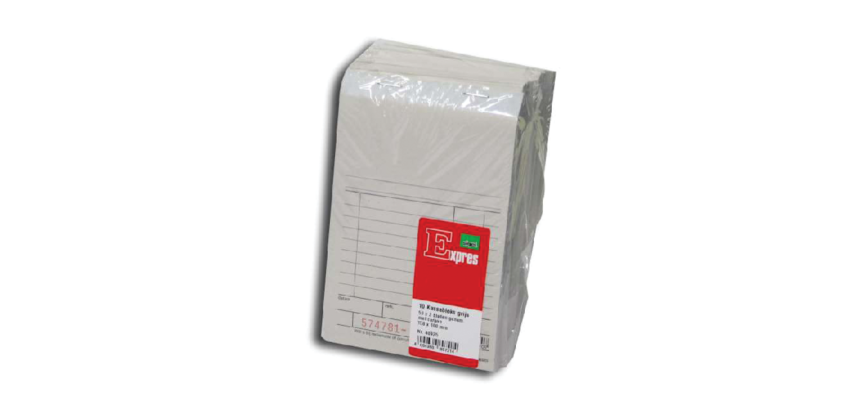 Kassenblock Expres SI-40295 mit Kohle 100x158mm 50x2 Blätter grau