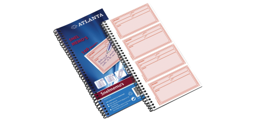 Carnet mémos rapides Djois Atlanta 74x125mm 160x 2 feuilles blanc