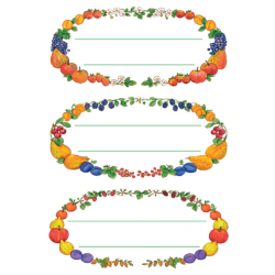 De_etiquettes de confiture couronnes de fruits, 76 x 35mm