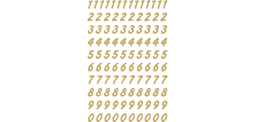 HERMA Label 4151 numbers 0-9 gold on transparent 8mm 200 pieces