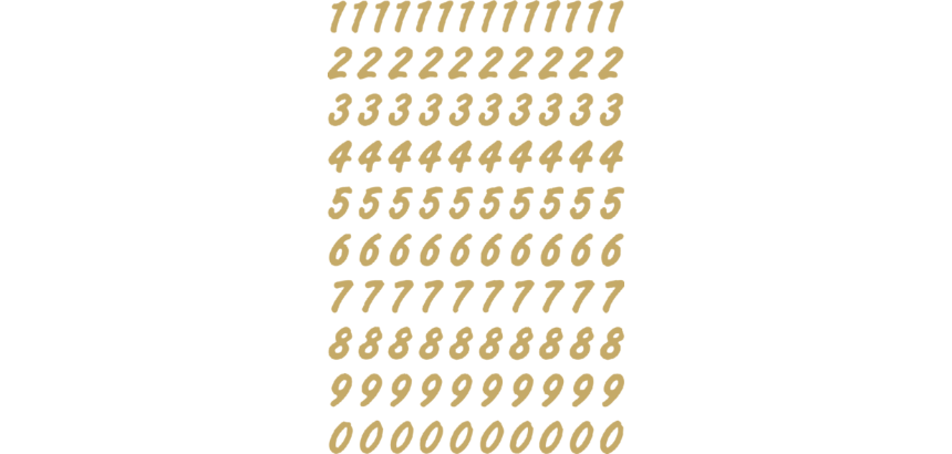 Etiquette HERMA 4151 chiffres 0-9 doré/transparent 8mm 200 pcs