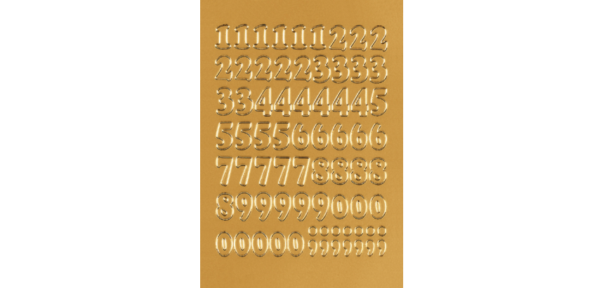 HERMA 4184 labels numbers 0-9 gold 12mm 66 pieces