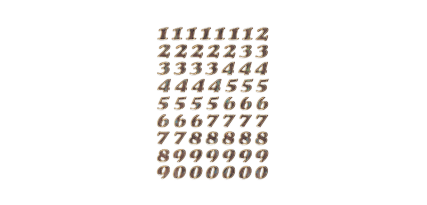 Etiquette HERMA 4193 chiffres 0-9 8mm or 64 pièces