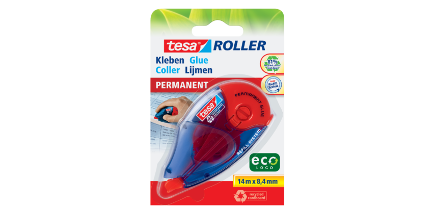 Roller colle tesa® ecoLogo® permanent rechargeable blister