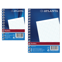 Carnet de notes à spirale latérale Atlanta A7 ligné 100 feuilles