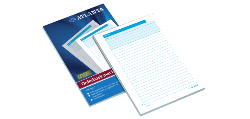 Orderboek Djois Atlanta A5 50x2vel met carbon wit